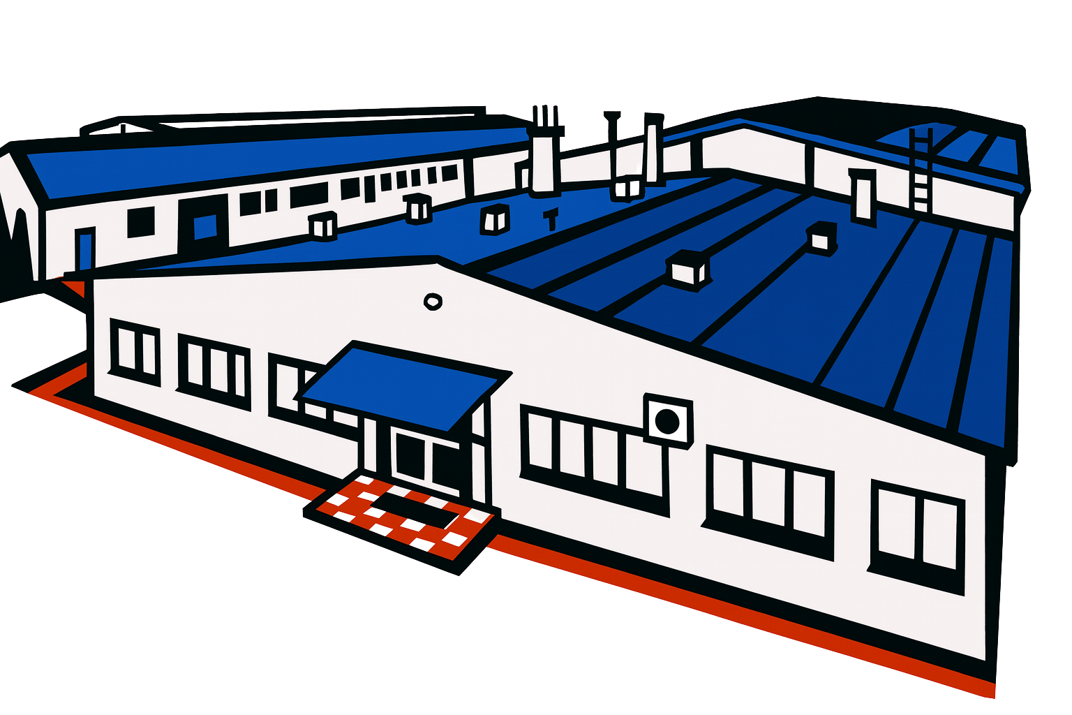 uproszczona ilustracja zakładu produkcyjnego STARPOL producenta wiązek elektrycznych i elementów metalowych ze Starachowic